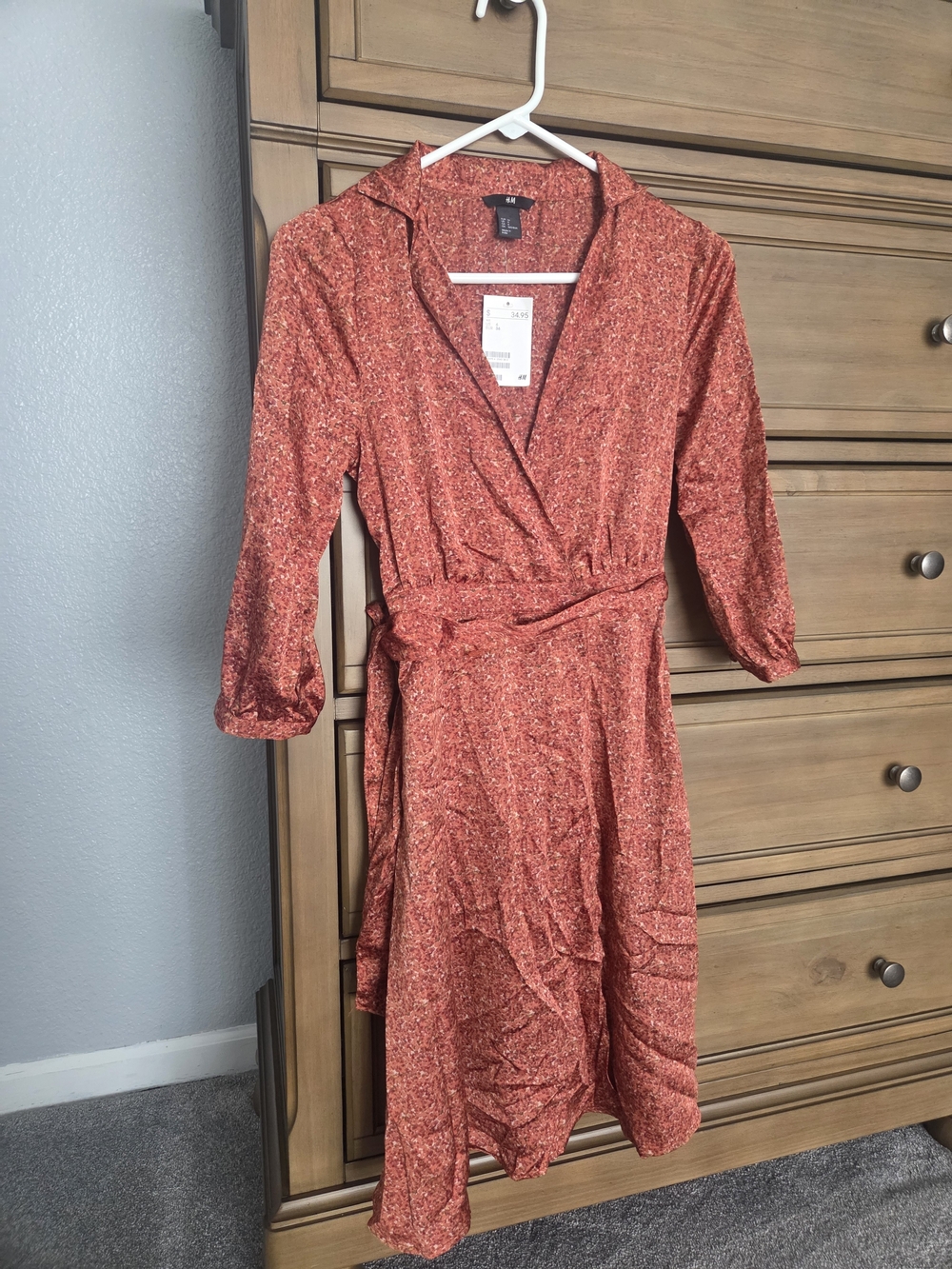 H&M Rust Wrap Dress